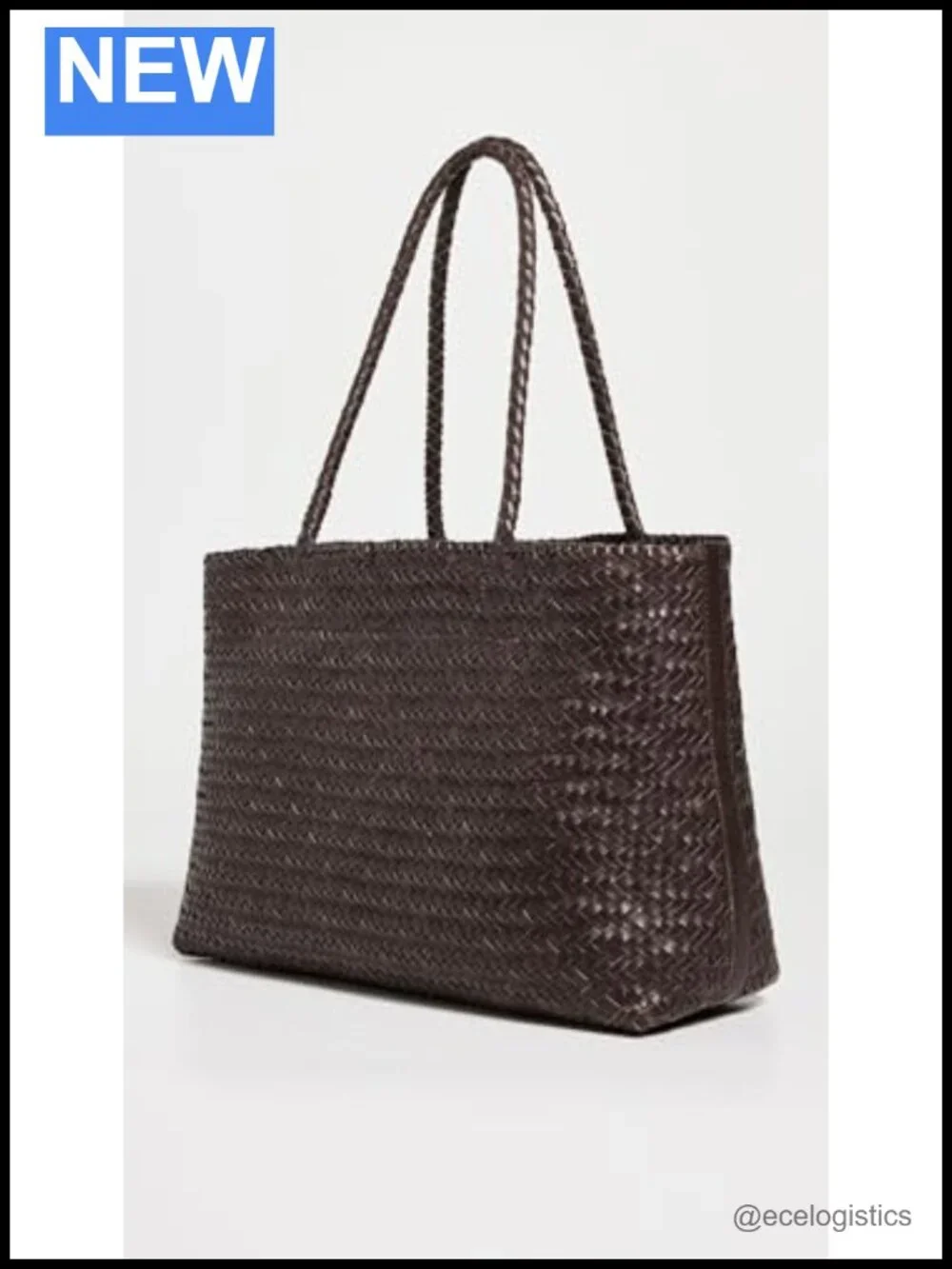 Handwoven Leather Tote Bag with Braided Handles